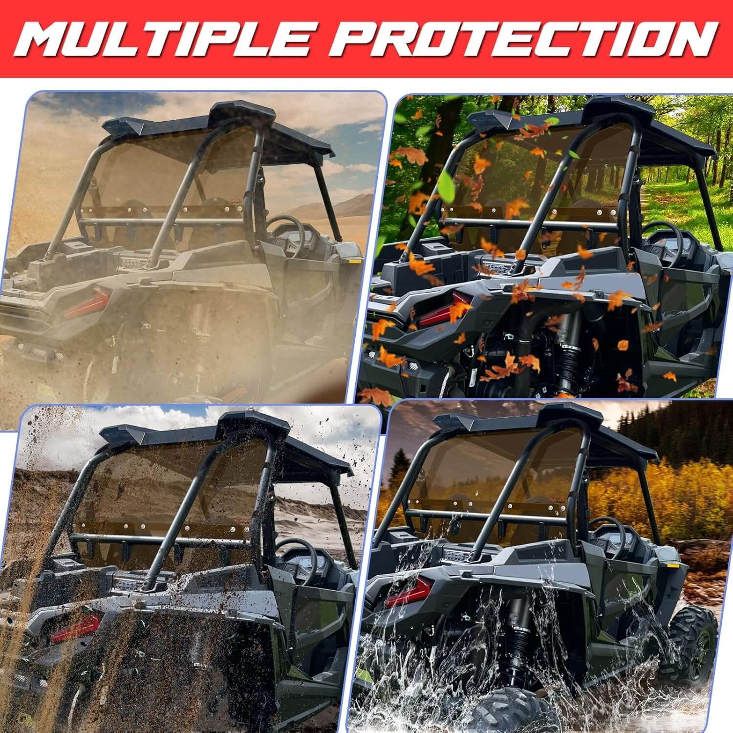 polaris rzr xp 1000 tinted rear windshield multiple protection